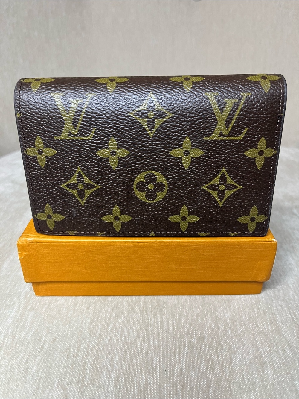 Louis Vuitton Monogram Card Holder in Brown and Gold